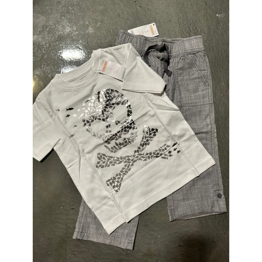 NEW Vintage Gymboree Gymbo Pirate Shark Sharks Outfit Bundle Set 3T